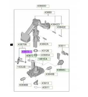 Element wybieraka skrzyni biegów OE HYUNDAI 4387326000