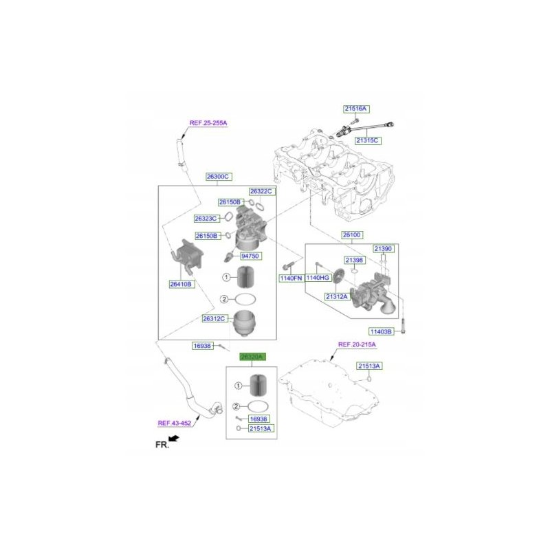 Filtr oleju OE HYUNDAI 263502M000