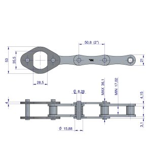 Zestaw naprawczy łańcucha 216B-3Ps+ ogniwo duże zastosowanie Prasa Rolująca Krone Waryński