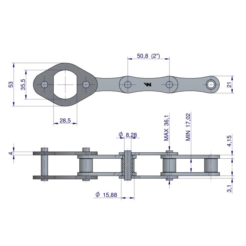 Zestaw naprawczy łańcucha 216B-3Ps+ ogniwo duże zastosowanie Prasa Rolująca Krone Waryński