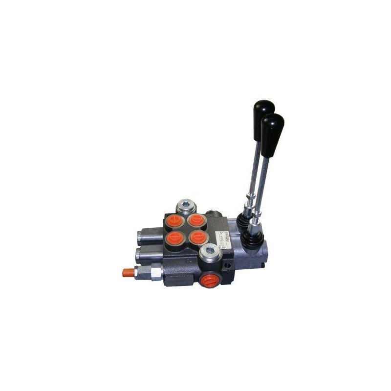 Rozdzielacz hydrauliczny dwusekcyjny z zatrzaskami (2) 40L