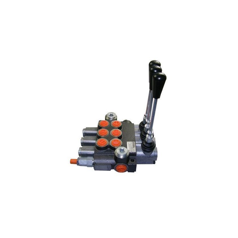 Rozdzielacz hydrauliczny trzysekcyjny z zatrzaskami (3) 40L