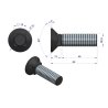Śruba kpl. płużna podsadzana D 608 M16x60 mm kl.10.9 Waryński ( sprzedawane po 10 )