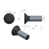 Śruba kpl. płużna podsadzana D 608 M16x50 mm kl.10.9 Waryński ( sprzedawane po 10 )