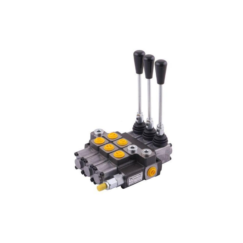 Rozdzielacz hydrauliczny 3-sekcyjny max przepływ 40L (1-sekcja nurnikowa) Waryński