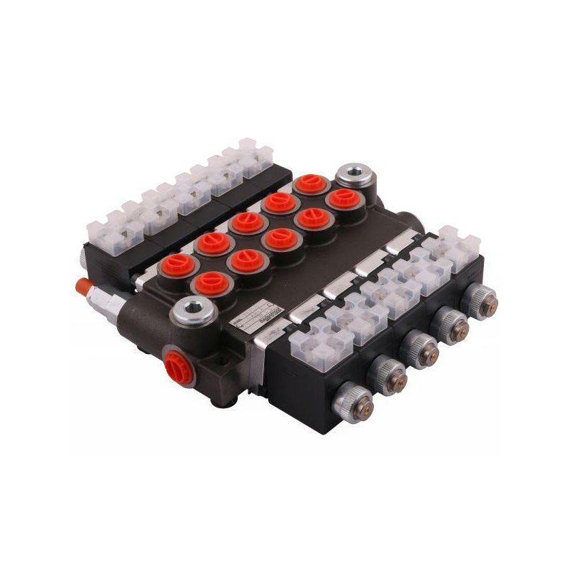 Rozdzielacz hydrauliczny 5-sekcyjny sterowany elektrycznie (12V) 50L
