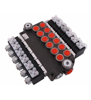 Rozdzielacz hydrauliczny 6-sekcyjny sterowany elektrycznie (12V) 50L