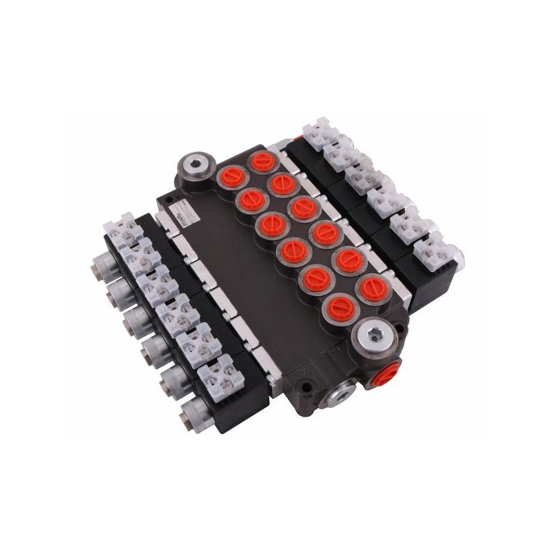 Rozdzielacz hydrauliczny 6-sekcyjny sterowany elektrycznie (12V) 50L
