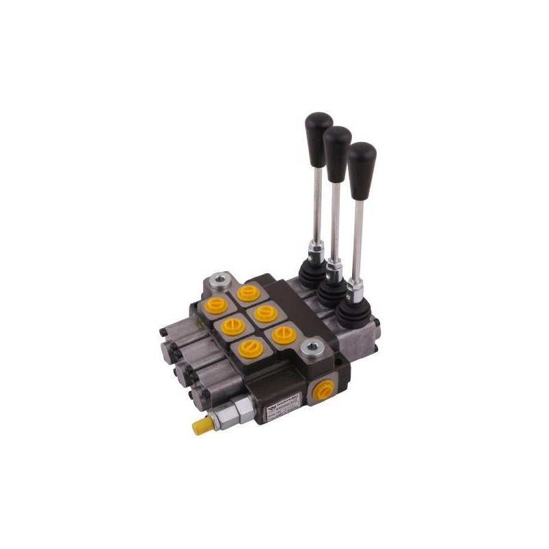 Rozdzielacz hydrauliczny 3-sekcyjny max przepływ 40L (1 sekcja - z zatrzaskiem) Waryński