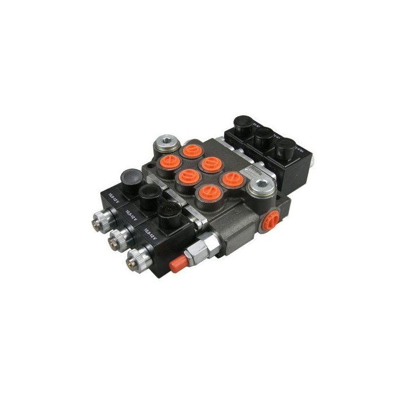 Rozdzielacz hydrauliczny trzysekcyjny sterowany elektrycznie 50L