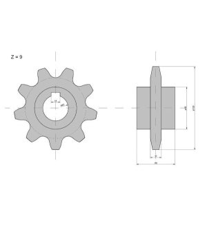 Koło górne podajnika pochyłego Z-9, O 40 mm  Claas