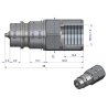 Szybkozłącze hydrauliczne wtyczka z eliminatorem ciśnienia M18x1.5 gwint wew. EURO (ISO 7241-A) Waryński