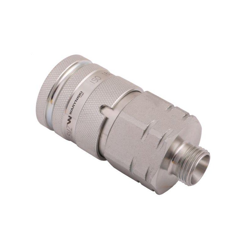 Szybkozłącze hydrauliczne suchoodcinające gniazdo M18x1.5 12L gwint zewnętrzny ISO16028 Waryński