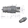 Szybkozłącze hydrauliczne wtyczka z eliminatorem ciśnienia M20x1.5 gwint zew. EURO (9100822W) (ISO 7241-A) Waryński