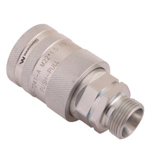 Szybkozłącze hydrauliczne gniazdo z eliminatorem ciśnienia M22x1.5 gwint zew. EURO PUSH-PULL (9100822G) (ISO 7241-A) Waryński