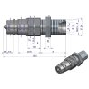 Szybkozłącze hydrauliczne wtyczka long z eliminatorem ciśnienia M22x1.5 gwint zew. EURO (9100822W) (ISO 7241-A) Waryński