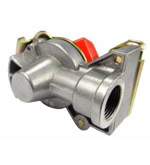 Złącze przewodów powietrza z zaworem C-330/360/Przyczepa (miękkie) Euro 22x1.5 Czerwone