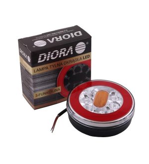 Lampa tylna zespolona okrągła 3-funkcyjna DIO001 LED DIORA