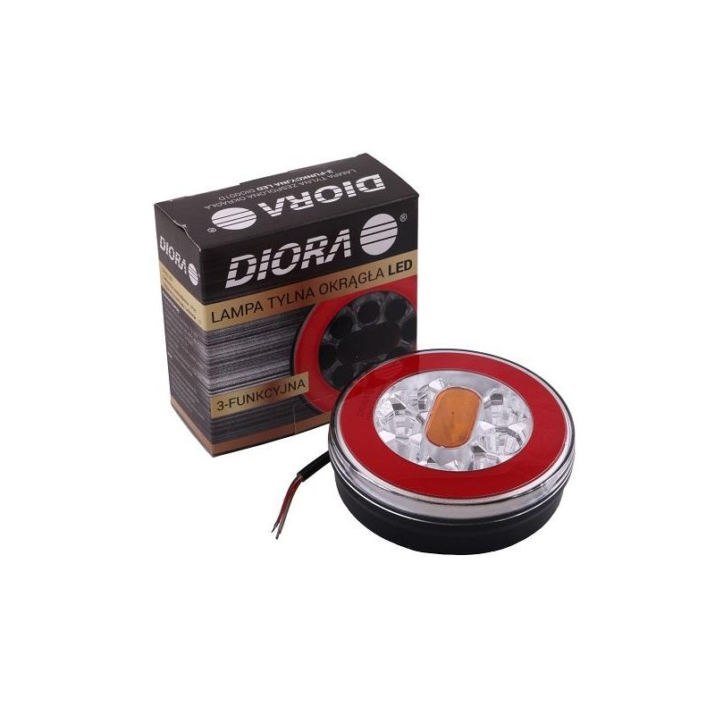 Lampa tylna zespolona okrągła 3-funkcyjna DIO001 LED DIORA