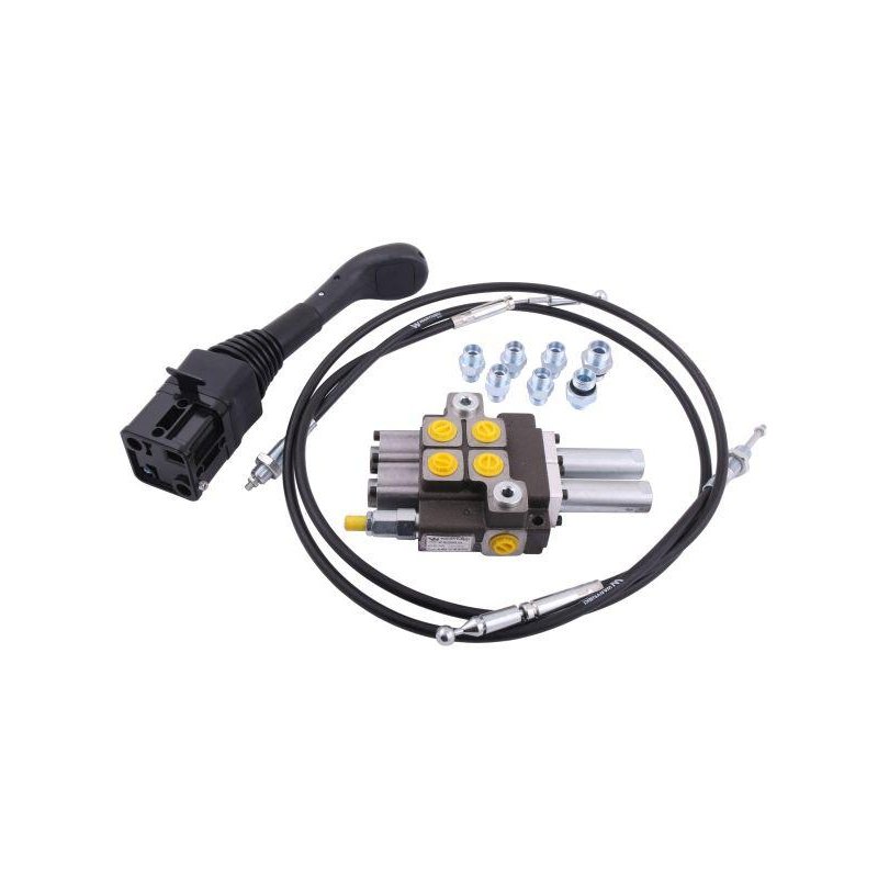 Zestaw: Rozdzielacz 2-sek. + Joystick (bez przycisku) + Elementy złączne + Linki na kulkę stalową 1500mm Waryński