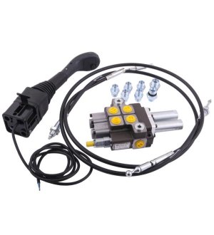 Zestaw: Rozdzielacz 2-sek. + Joystick z przyciskiem + Elementy złączne + Linki na kulkę stalową 2000mm Waryński