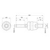 Przegub kierowniczy poziomy 235mm - M28x1,5 - M24x1,5 AL110918 John Deere TAQ
