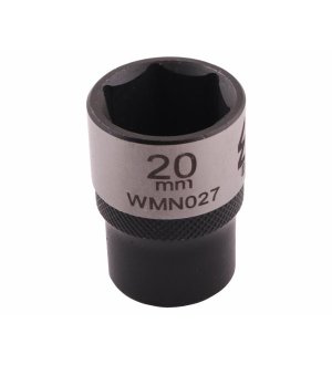 Nasadka sześciokątna 1/2". 20 mm. CrV50BV30. DIN 3124. Waryński