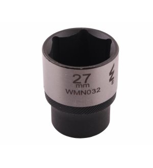 Nasadka sześciokątna 1/2". 27 mm. CrV50BV30. DIN 3124. Waryński