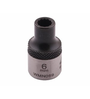 Nasadka dwunastokątna 3/8". 6 mm. CrV50BV30. DIN 3124. Waryński