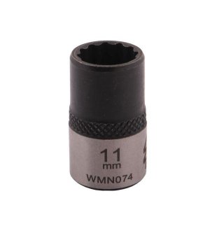 Nasadka dwunastokątna 3/8". 11 mm. CrV50BV30. DIN 3124. Waryński