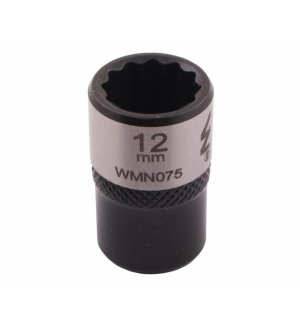 Nasadka dwunastokątna 3/8". 12 mm. CrV50BV30. DIN 3124. Waryński