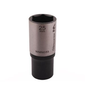 Nasadka sześciokątna 1/2". 25 mm. długa. CrV50BV30. DIN 3124. Waryński