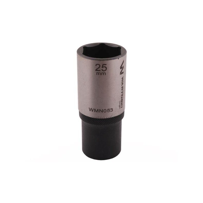 Nasadka sześciokątna 1/2". 25 mm. długa. CrV50BV30. DIN 3124. Waryński