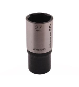 Nasadka sześciokątna 1/2". 27 mm. długa. CrV50BV30. DIN 3124. Waryński