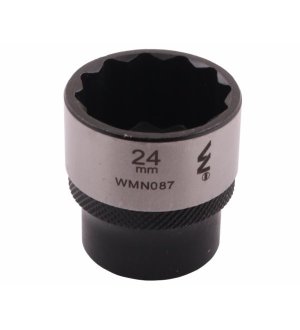 Nasadka dwunastokątna 3/8". 24 mm. CrV50BV30. DIN 3124. Waryński