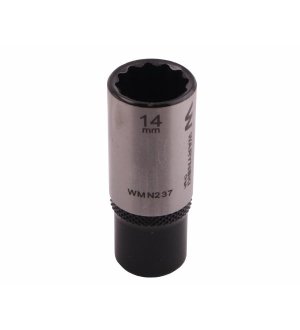 Nasadka dwunastokątna 1/4". 14 mm. długa. CrV50BV30. DIN 3124. Waryński