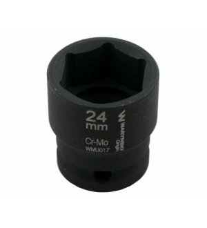 Nasadka udarowa sześciokątna 1/2". 24 mm. CrMo. DIN 3129. Waryński