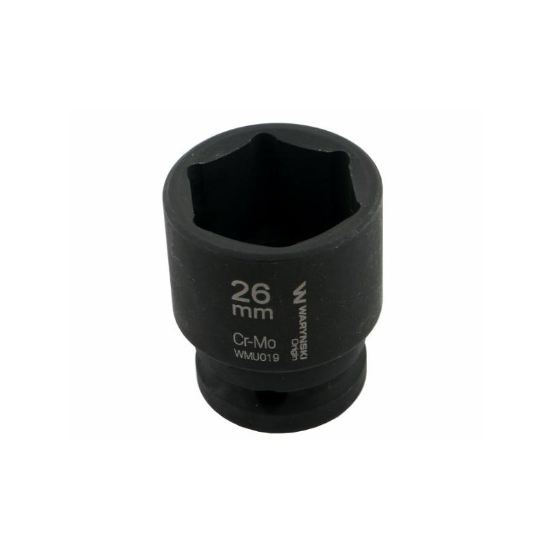 Nasadka udarowa sześciokątna 1/2". 26 mm. CrMo. DIN 3129. Waryński