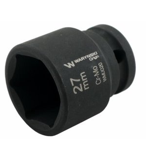 Nasadka udarowa sześciokątna 1/2". 27 mm. CrMo. DIN 3129. Waryński