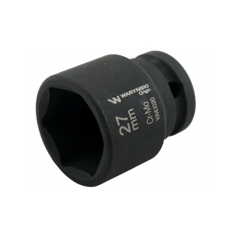 Nasadka udarowa sześciokątna 1/2". 27 mm. CrMo. DIN 3129. Waryński