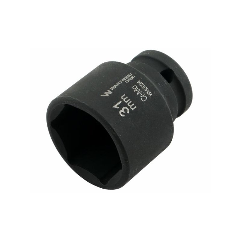 Nasadka udarowa sześciokątna 1/2". 31 mm. CrMo. DIN 3129. Waryński