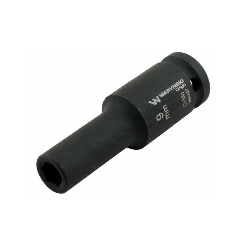 Nasadka udarowa sześciokątna długa 1/2". 9 mm. CrMo. DIN 3129. Waryński