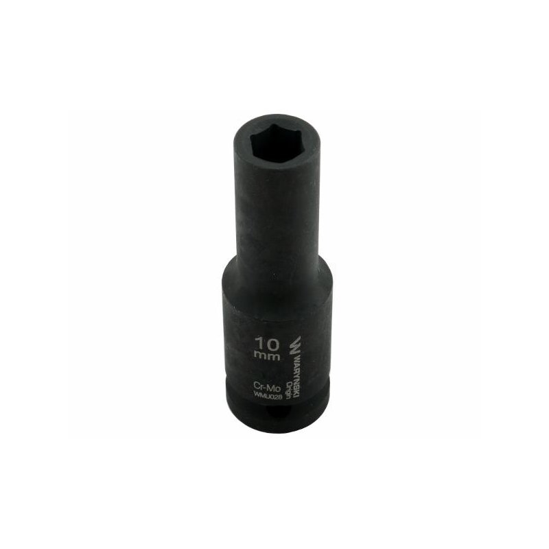 Nasadka udarowa sześciokątna długa 1/2". 10 mm. CrMo. DIN 3129. Waryński