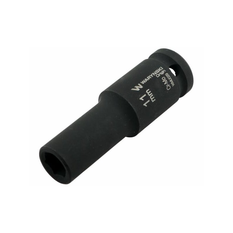 Nasadka udarowa sześciokątna długa 1/2". 11 mm. CrMo. DIN 3129. Waryński