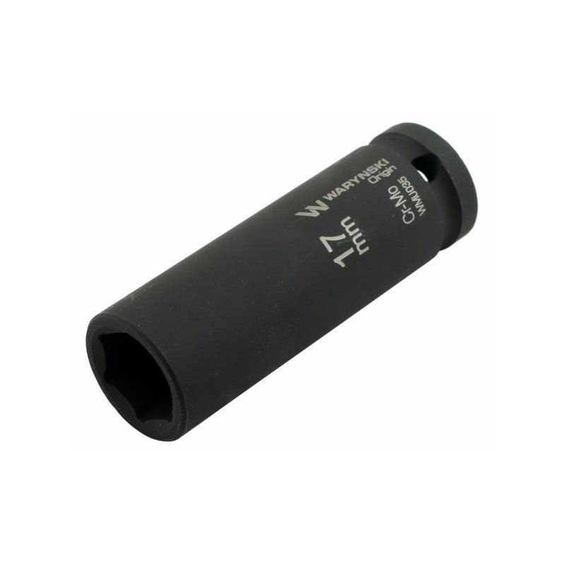 Nasadka udarowa sześciokątna długa 1/2". 17 mm. CrMo. DIN 3129. Waryński