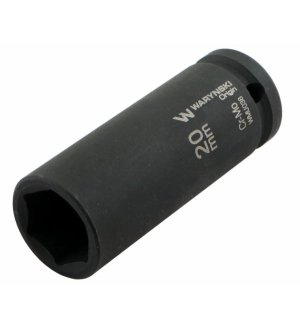Nasadka udarowa sześciokątna długa 1/2". 20 mm. CrMo. DIN 3129. Waryński