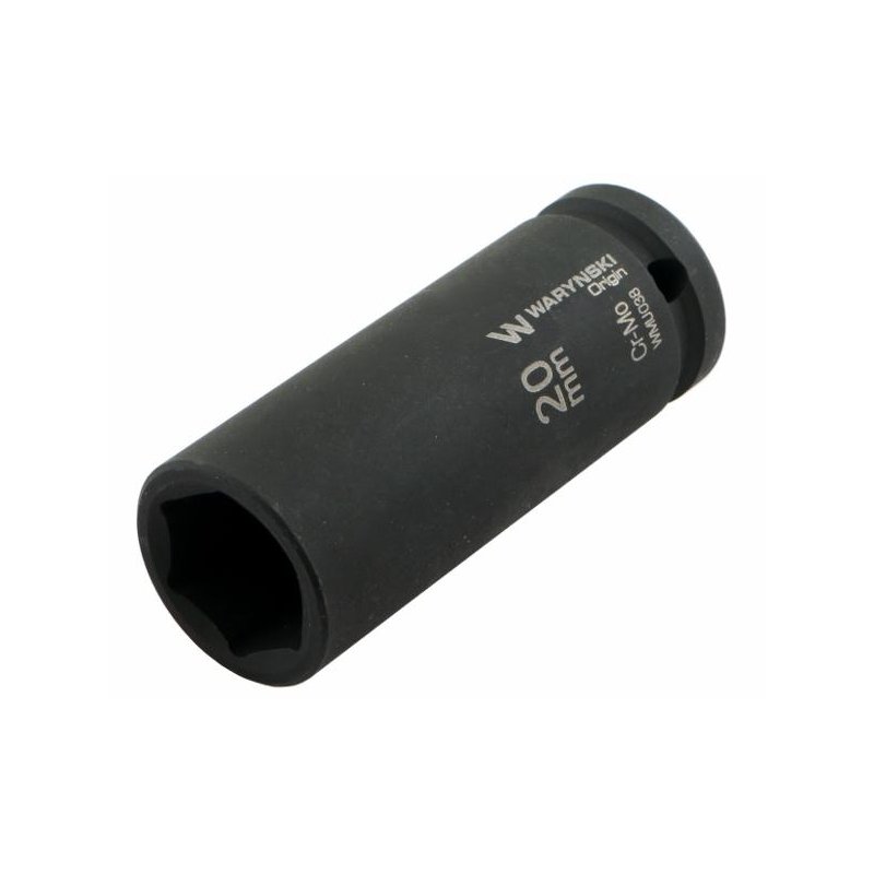 Nasadka udarowa sześciokątna długa 1/2". 20 mm. CrMo. DIN 3129. Waryński