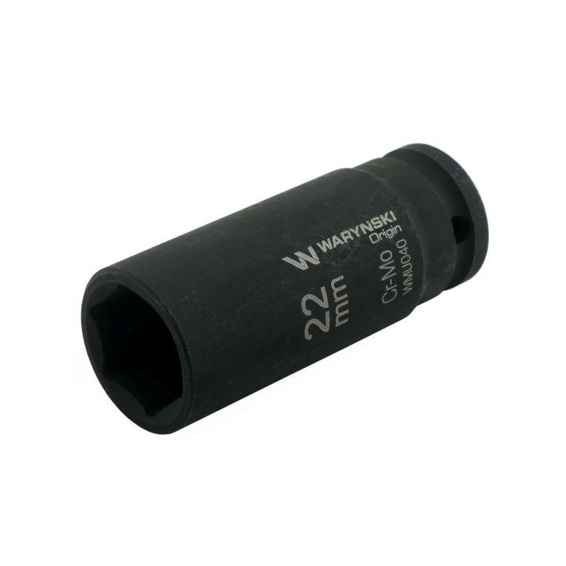 Nasadka udarowa sześciokątna długa 1/2". 22 mm. CrMo. DIN 3129. Waryński