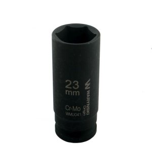 Nasadka udarowa sześciokątna długa 1/2". 23 mm. CrMo. DIN 3129. Waryński