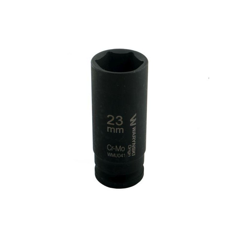 Nasadka udarowa sześciokątna długa 1/2". 23 mm. CrMo. DIN 3129. Waryński